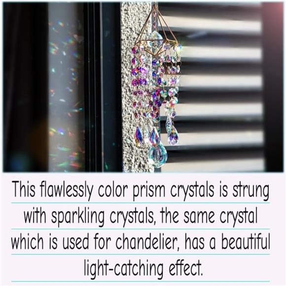 Crystal Suncatchers Hanging Wind Chime Style Garden Suncatcher Rainbow Maker - Picture 5 of 6